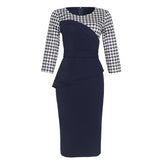 Women's OL commuter irregular stitching pencil skirt with belt